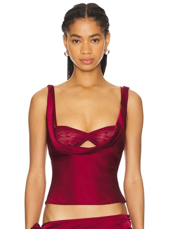 Lioness Tops - LIONESS Delilah Top in Burgundy Size M